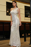 Gorgeous White One Shoulder Prom Gown Evening Dress