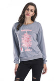 Gray Graphic Print Pullover Sweatshirt - Mislish