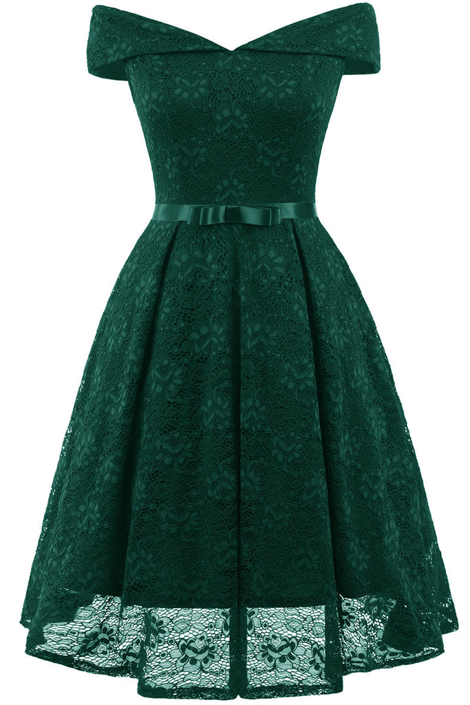 Green Lace Off-the-shoulder Princess Prom Dress Mislish Green Lace Off-the-shoulder Princess Prom Dress Mislish
