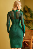 Green Long Sleeve Sparkly Party Bandage Dresses
