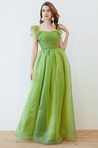 Green A-Line Prom Gown Evening Dress