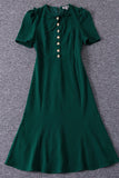 Green Button Down Kate Middleton Short Dress