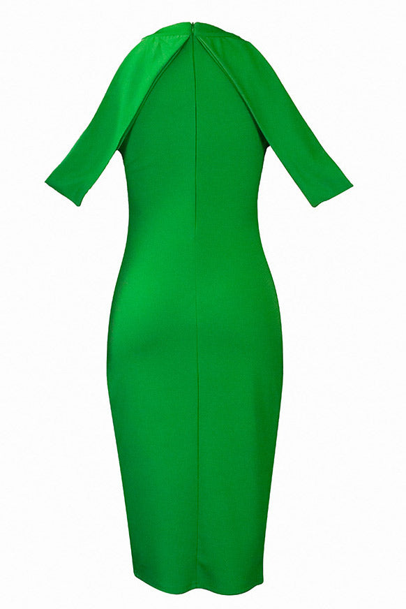 Green Midi Off Shoulder Bodycon Dress