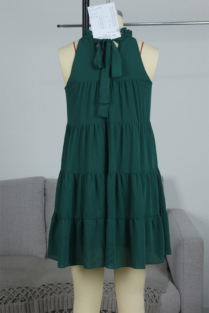 Green Sleeveless Mini A-Line Dress