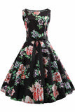 Hepburn Vintage Floral Sleeveless Dress - Mislish