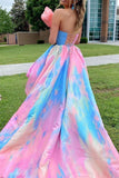High Low Strapless A-Line Prom Gown Evening Dress