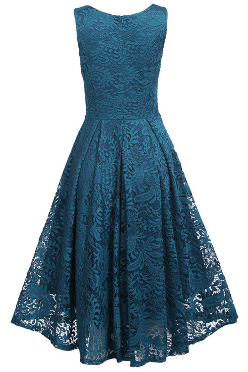 Ink Blue Lace A-Line Cocktail Dresses