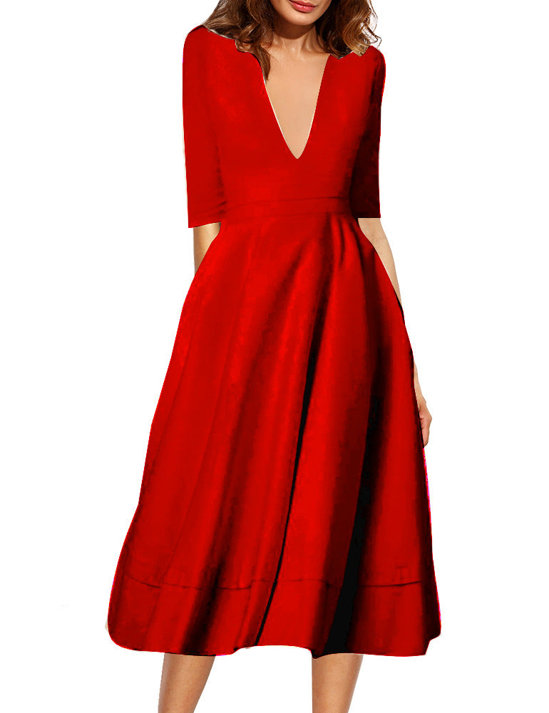 Ivory Plunging A-Line Cocktail Party Dress Mislish Ivory Plunging A-Line Cocktail Party Dress Mislish