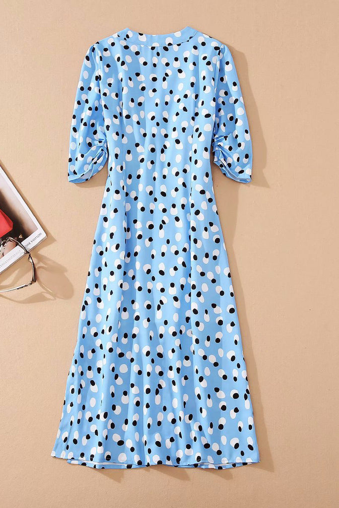 Knee Length Blue Floral Dress Inspired By Kate Middleton – Mislish