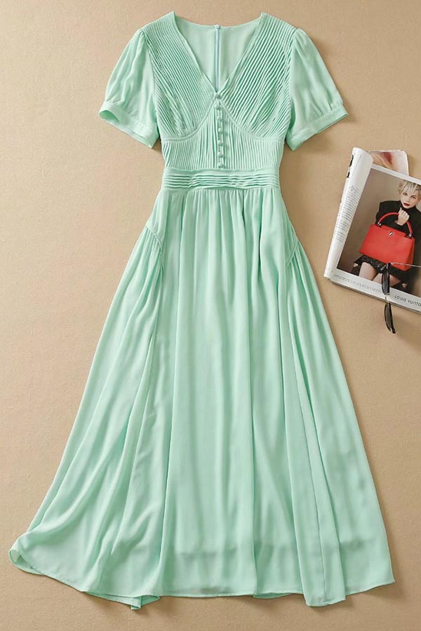 Celebrity Inspired 2022 Mint A-Line Midi Dress Mislish Celebrity Inspired 2022 Mint A-Line Midi Dress Mislish