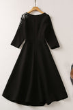 Kate Middleton Black Midi A-Line Dress