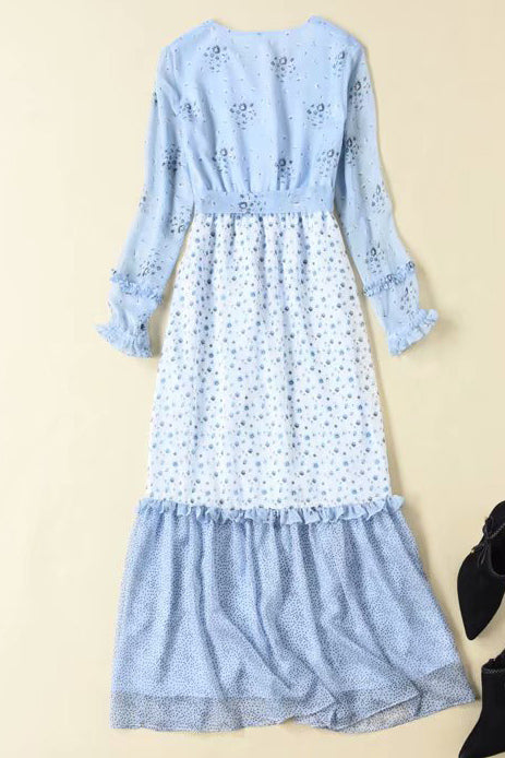 Kate Middleton Floral Ruffled Midi Chiffon Dress – Mislish