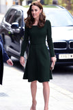 Kate Middleton Gray Lapel Sheath Dress