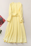 Kate Middleton Inspired Elegant Daffodil Midi Dress