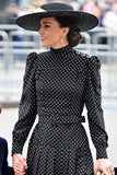 Kate Middleton Inspired Polka Dot Long Sleeve Dress