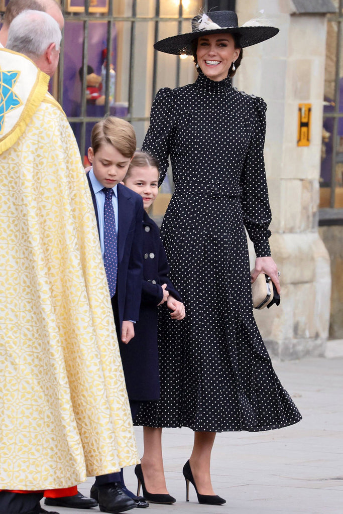 Kate Middleton Inspired Polka Dot Long Sleeve Dress