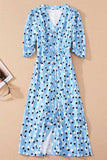 Kate Middleton Light Sky Blue Polka Dot Shirt Dress