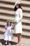 Kate Middleton Long Sleeves Cocktail Prom Dress