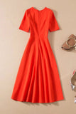 Kate Middleton Orange Red A-Line Dress