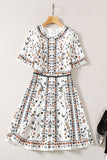 Kate Middleton Print A-Line Midi Dress