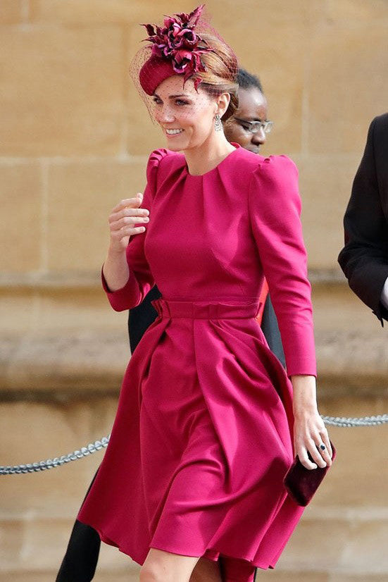 Kate Middleton Scoop Frilled Waist Dress