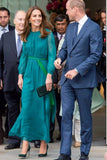 Kate Middleton Scoop Two Tone Lace-up Maxi Dress