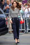 Kate Middleton Striped Sweater Casual Outfit