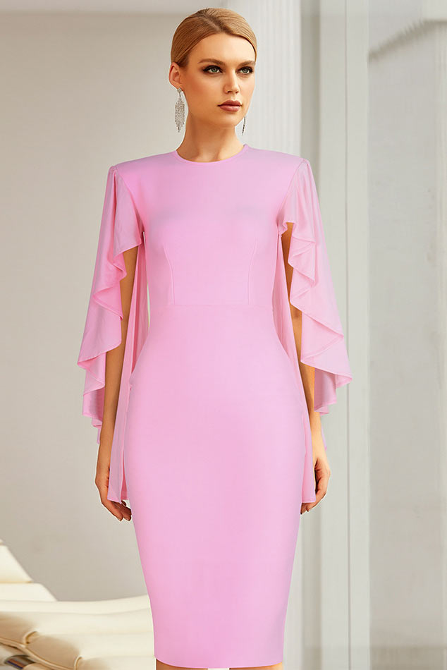 Knee Length Pink Cocktail Party Dresses – Mislish