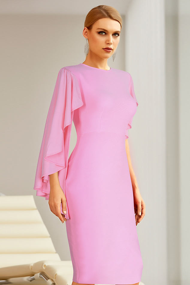 Knee Length Pink Cocktail Party Dresses – Mislish