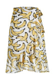 Lace-Up Slit Floral Chiffon Skirt