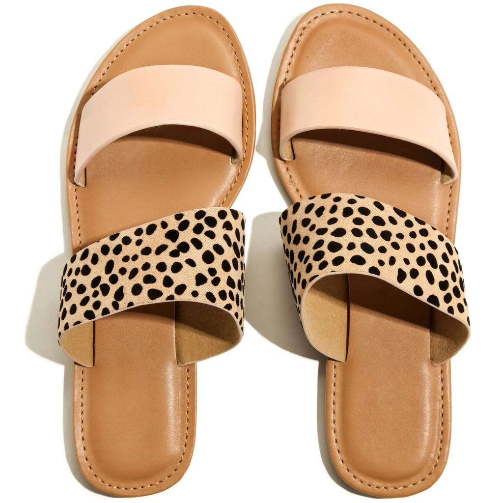 Leopard Print Comfort Slide Sandals - Mislish