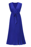 Lilac A-Line Sleeveless V-Neck Maxi Dress