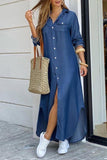Long Blue Casual Dress