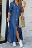 Long Blue Casual Dress