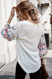 Loose Embroidered Shirt With 3/4 Sleeves - Mislish