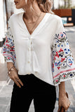 Loose Embroidered Shirt With 3/4 Sleeves - Mislish