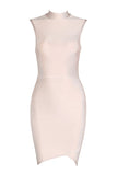 Nude High Neck Sleeveless Bandage Dress