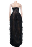 Black A-Line Strapless Sweetheart Prom Gown Evening Dress