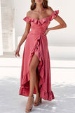 Sexy Off Shoulder Ruched Prom Dress - Mislish