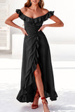 Sexy Off Shoulder Ruched Prom Dress - Mislish
