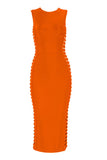 Orange Sleeveless Cut Out Bandage Dress