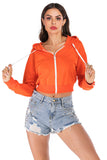 Orange Zip Up Hooded Sweatshirt - Mislish
