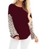 Panel Leopard Print Knit Sweater