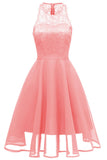 Black A-line Lace Midi Sleeveless Prom Dress - Mislish