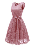 Pink Lace Short Baby Doll Prom Dress - Mislish