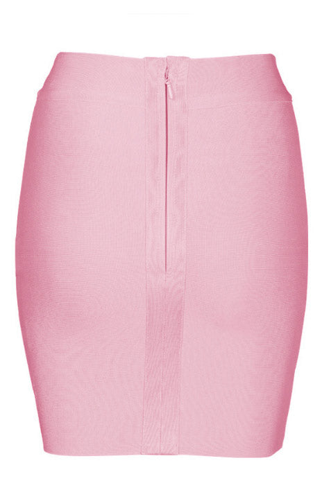 Pink Mini Sexy Bandage Tight Skirt