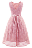 Pink Sleeveless A-line Princess Prom Dress