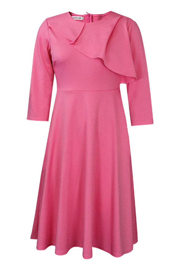 Knee Length Pink A-Line Dress