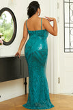 Plus Size Blue Sleeveless Evening Gown Prom Dress