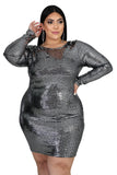 Plus Size Mini Long Sleeve Backless Party Homecoming Dresses 